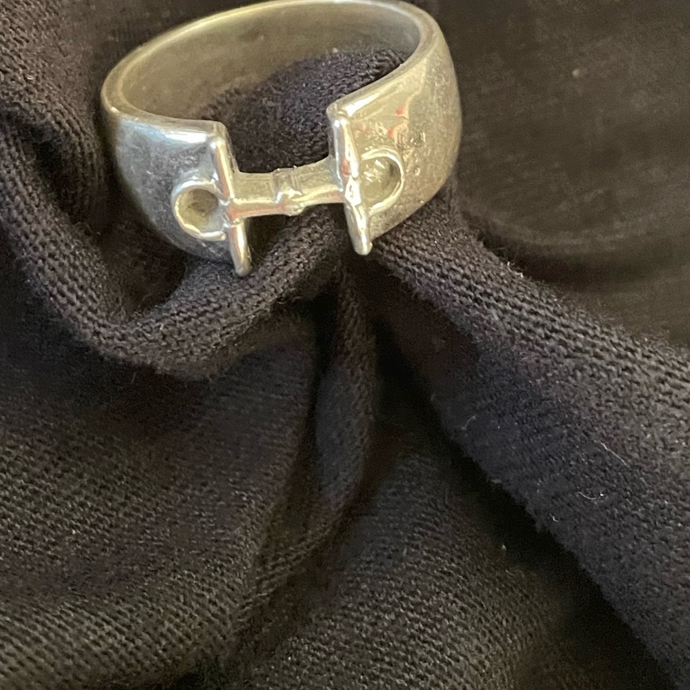 New-Sterling Silver Full Cheek Snaffle Bit Ring - image 3